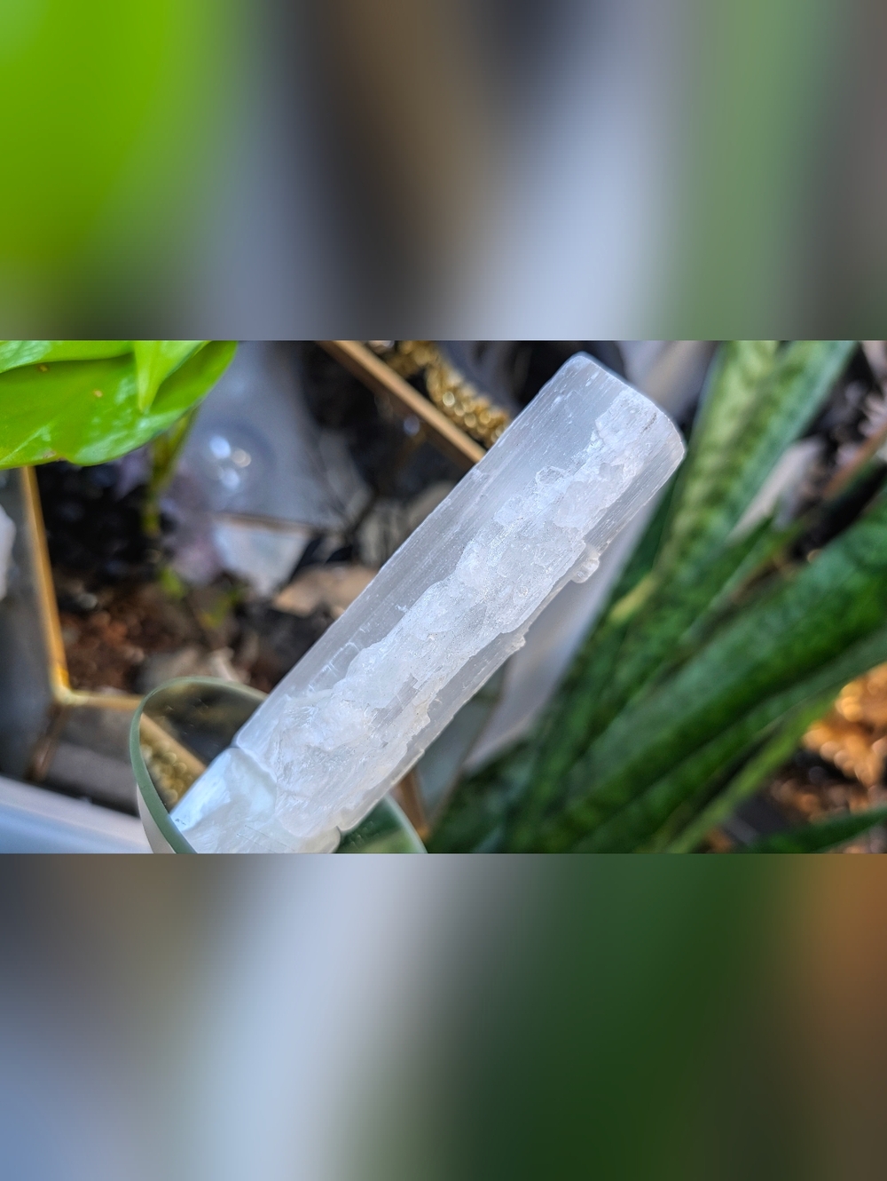 Utah Ice Selenite Crystal Log